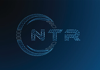 NTR low poly letter logo vector design. NTR lower poly logo design. Low poly logo.