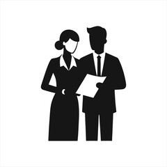 Business partners reviewing document people partnership