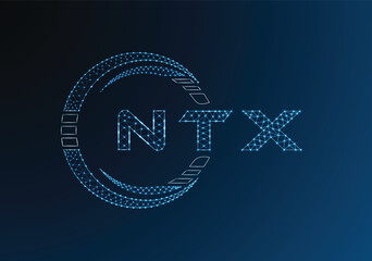 NTX low poly letter logo vector design. NTX lower poly logo design. Low poly logo.
