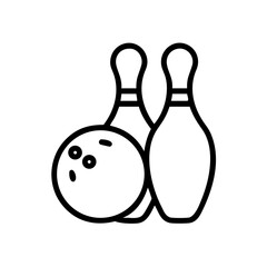 Icon of a bowling ball and pins representing the sport
