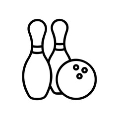 Icon of a bowling ball and pins representing the sport