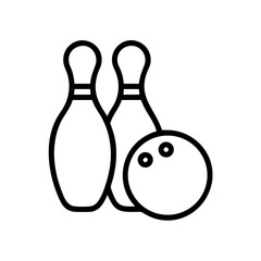 Icon of a bowling ball and pins representing the sport