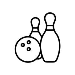 Icon of a bowling ball and pins representing the sport