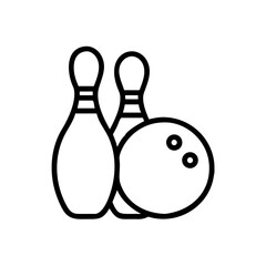 Icon of a bowling ball and pins representing the sport