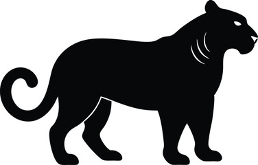 Minimalist Tiger Logo Silhouette, Clean Vector Design, Tiger Mascot Symbol for Brand Identity, Vector Art