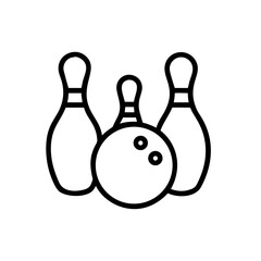 Icon of a bowling ball and pins representing the sport