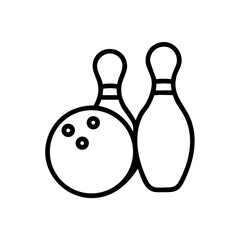 Icon of a bowling ball and pins representing the sport