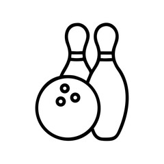 Icon of a bowling ball and pins representing the sport
