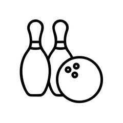 Icon of a bowling ball and pins representing the sport