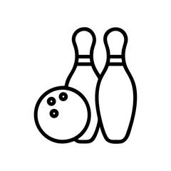 Icon of a bowling ball and pins representing the sport