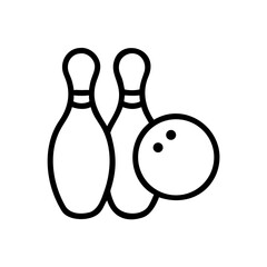 Icon of a bowling ball and pins representing the sport