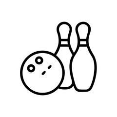 Icon of a bowling ball and pins representing the sport