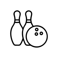 Icon of a bowling ball and pins representing the sport