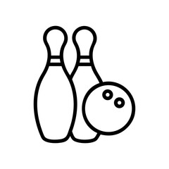 Icon of a bowling ball and pins representing the sport