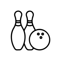 Icon of a bowling ball and pins representing the sport