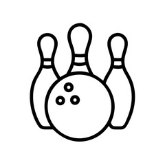 Icon of a bowling ball and pins representing the sport
