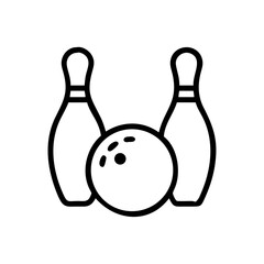 Icon of a bowling ball and pins representing the sport