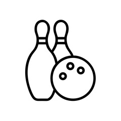 Icon of a bowling ball and pins representing the sport