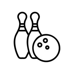 Icon of a bowling ball and pins representing the sport