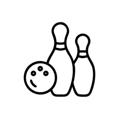 Icon of a bowling ball and pins representing the sport
