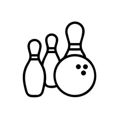 Icon of a bowling ball and pins representing the sport