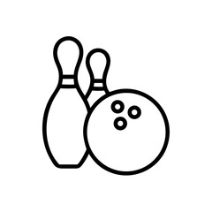 Icon of a bowling ball and pins representing the sport