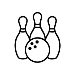 Icon of a bowling ball and pins representing the sport