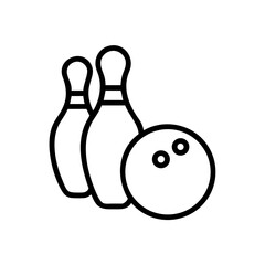 Icon of a bowling ball and pins representing the sport
