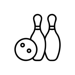 Icon of a bowling ball and pins representing the sport