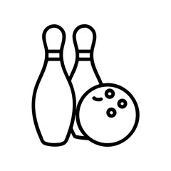 Icon of a bowling ball and pins representing the sport