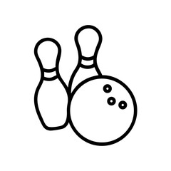 Icon of a bowling ball and pins representing the sport