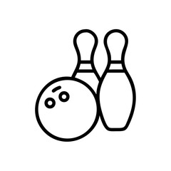Icon of a bowling ball and pins representing the sport