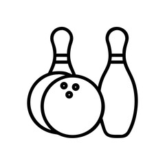 Icon of a bowling ball and pins representing the sport