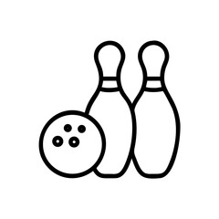 Icon of a bowling ball and pins representing the sport