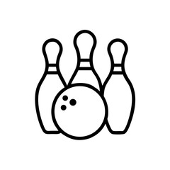 Icon of a bowling ball and pins representing the sport