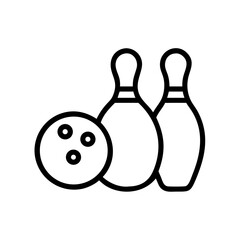 Icon of a bowling ball and pins representing the sport
