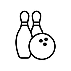Icon of a bowling ball and pins representing the sport