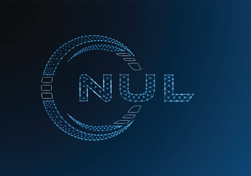 NUL low poly letter logo vector design. NUL lower poly logo design. Low poly logo.