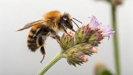 Hairy-footed Flower Bee on studio background