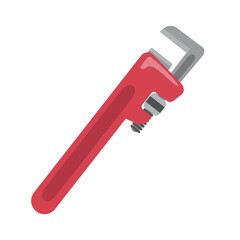 Pipe wrench vector illustration for plumbing tools, metalwork, and construction.  Pipe wrench clip art