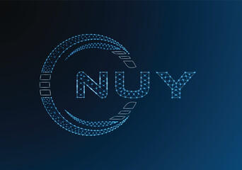 NUY low poly letter logo vector design. NUY lower poly logo design. Low poly logo.