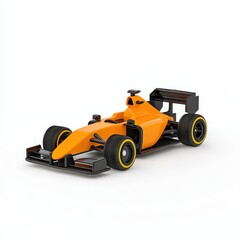 Fototapeta premium Orange and Black Formula One Race Car Digital Rendering