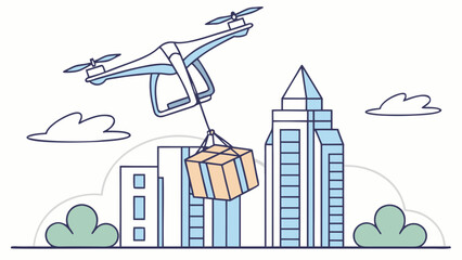 Futuristic Drone Delivery Vector