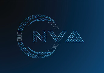 NVA low poly letter logo vector design. NVA lower poly logo design. Low poly logo.