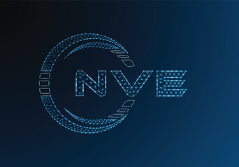 NVE low poly letter logo vector design. NVE lower poly logo design. Low poly logo.