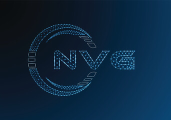NVG low poly letter logo vector design. NVG lower poly logo design. Low poly logo.