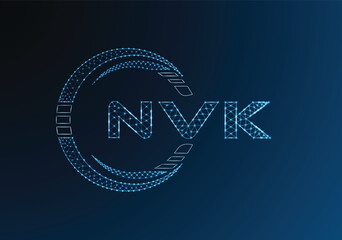NVK low poly letter logo vector design. NVK lower poly logo design. Low poly logo.