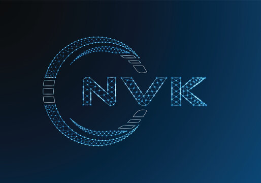 NVK low poly letter logo vector design. NVK lower poly logo design. Low poly logo.
