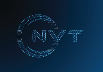NVT low poly letter logo vector design. NVT lower poly logo design. Low poly logo.