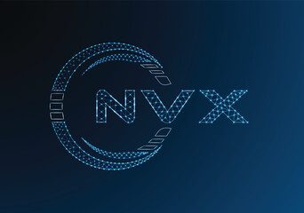 Obraz premium NVX low poly letter logo vector design. NVX lower poly logo design. Low poly logo.
